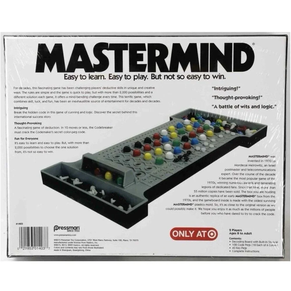 Mastermind Game By Pressman Family Game Night  New Sealed